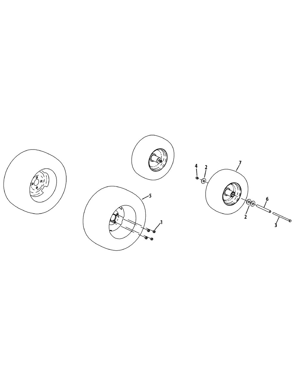 Wheel Assembly Diagram and Parts List for S7237-KW LP-53AP8DU8750-999cc Cub Cadet Lawn Tractor